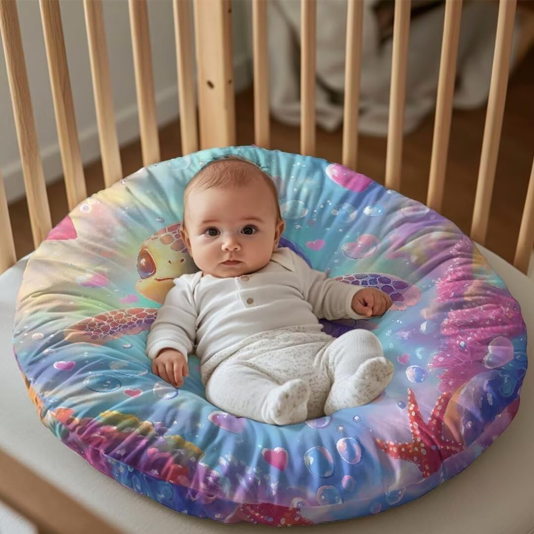 Turtle Love Newborn Lounger Cover Soft Breathable Baby Recliner Cover for Infant Lounger Pillow (Cover Only)
