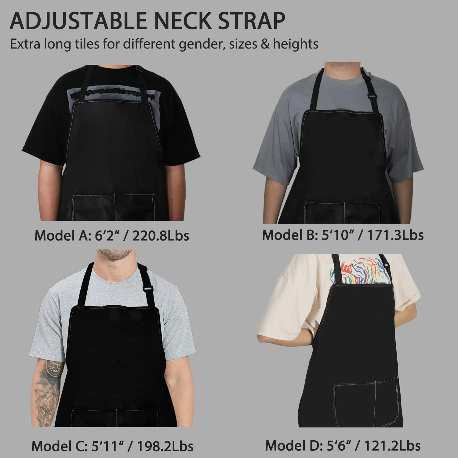 POFULL Nail Tech Supplies Bib Apron With Pockets - Stylist Gift for Nail Salon image 5