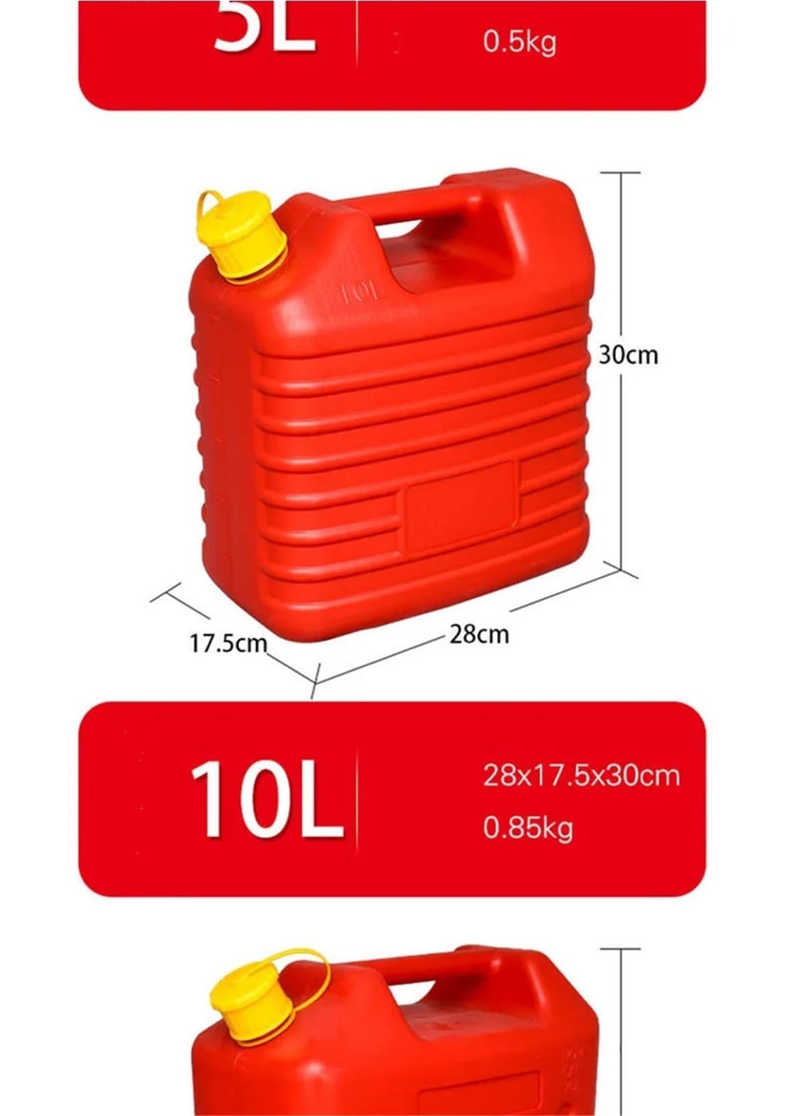 Kanister na benzynę Plastikowy zapasowy bęben na benzynę 5L 10L Zagęszczony,litrowy zapasowy zbiornik paliwa o dużej pojemności Zbiornik paliwa(5L)