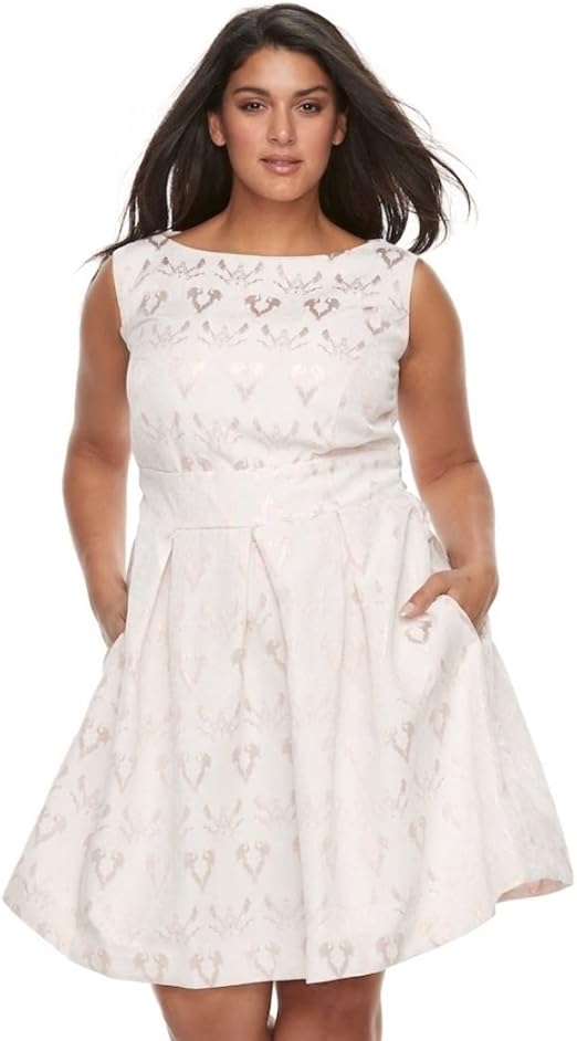 Chaya Women's Plus Size High Neck Lace Dress (True Blush