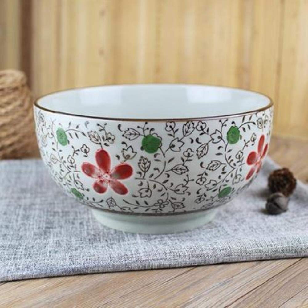 SGSG Ceramic Tableware 6-inch Noodle Bowl Instant Noodle Bowl Soup Bowl Ramen Bowl Salad Bowl,6 inch A2