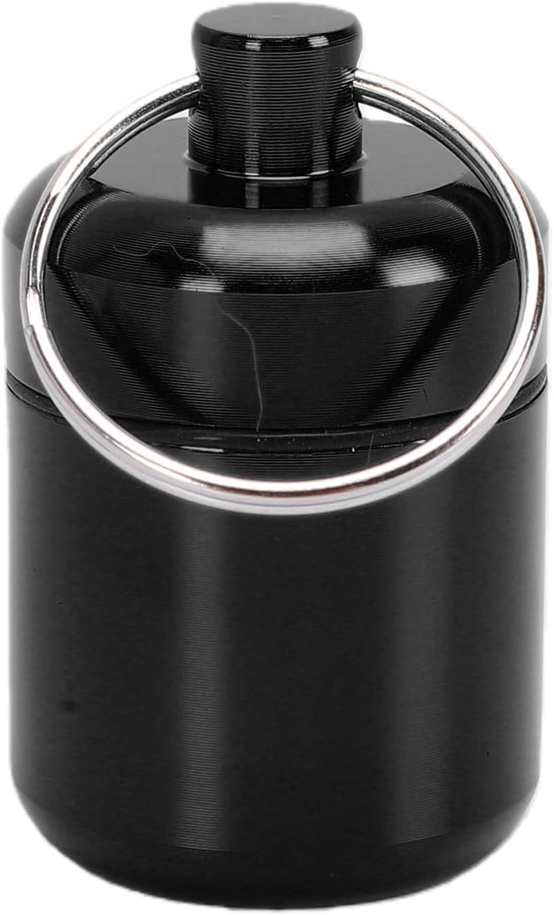 Compact Aluminum Travel Jar, Airtight Metal Storage Container with Whistle Rope, Lightweight Small Item Organizer for Travel Camping Hiking