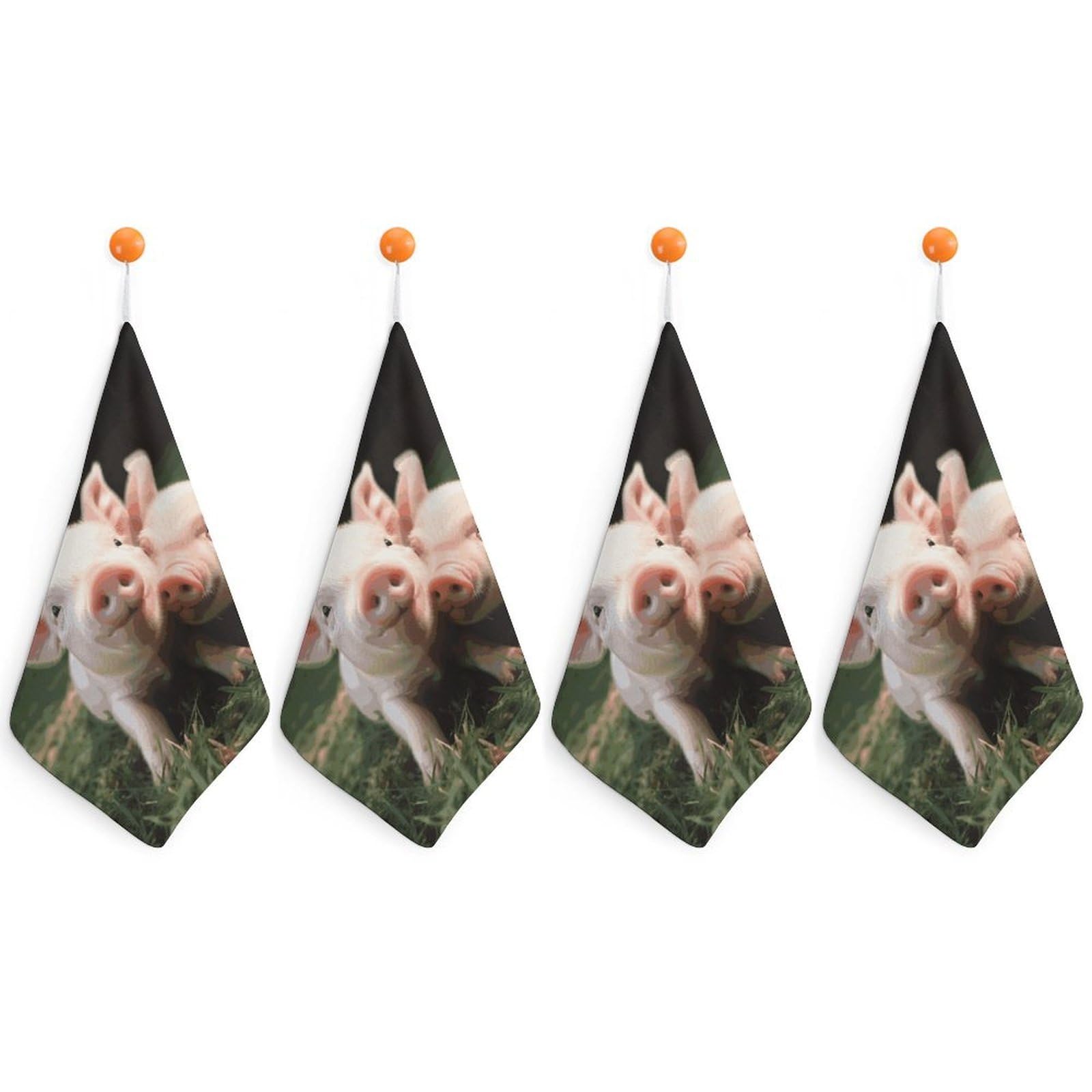 LDGSUPH Smiling Hand Towels Fashion Hand Face Towel with Hanging Strap Absorbent Soft Decorative Towel Fade Resistant Cozy Face Cloths for Kitchen Gym Bathroom Towels 4PCS