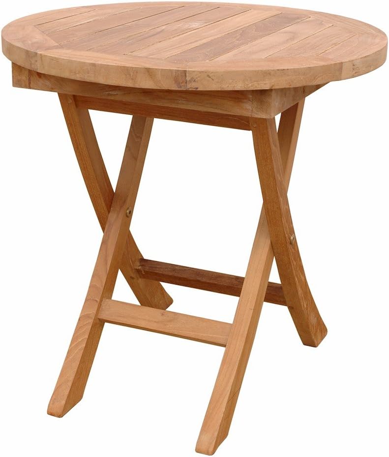 Anderson Teak Bahama Mini Side Round Folding Table, 20"