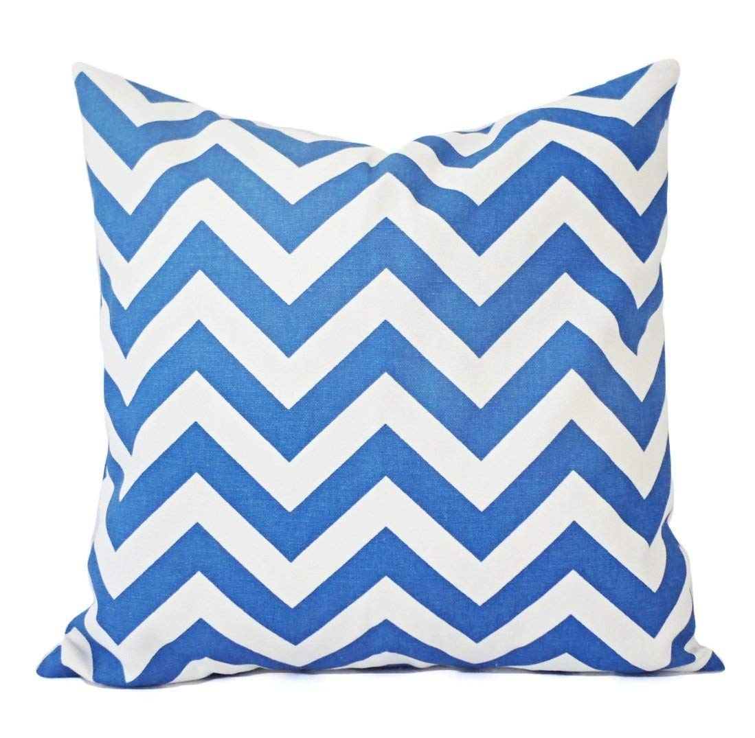 Cobalt Pillow Shams Royal Blue Pillow Cover Chevron Pillow Custom Sized