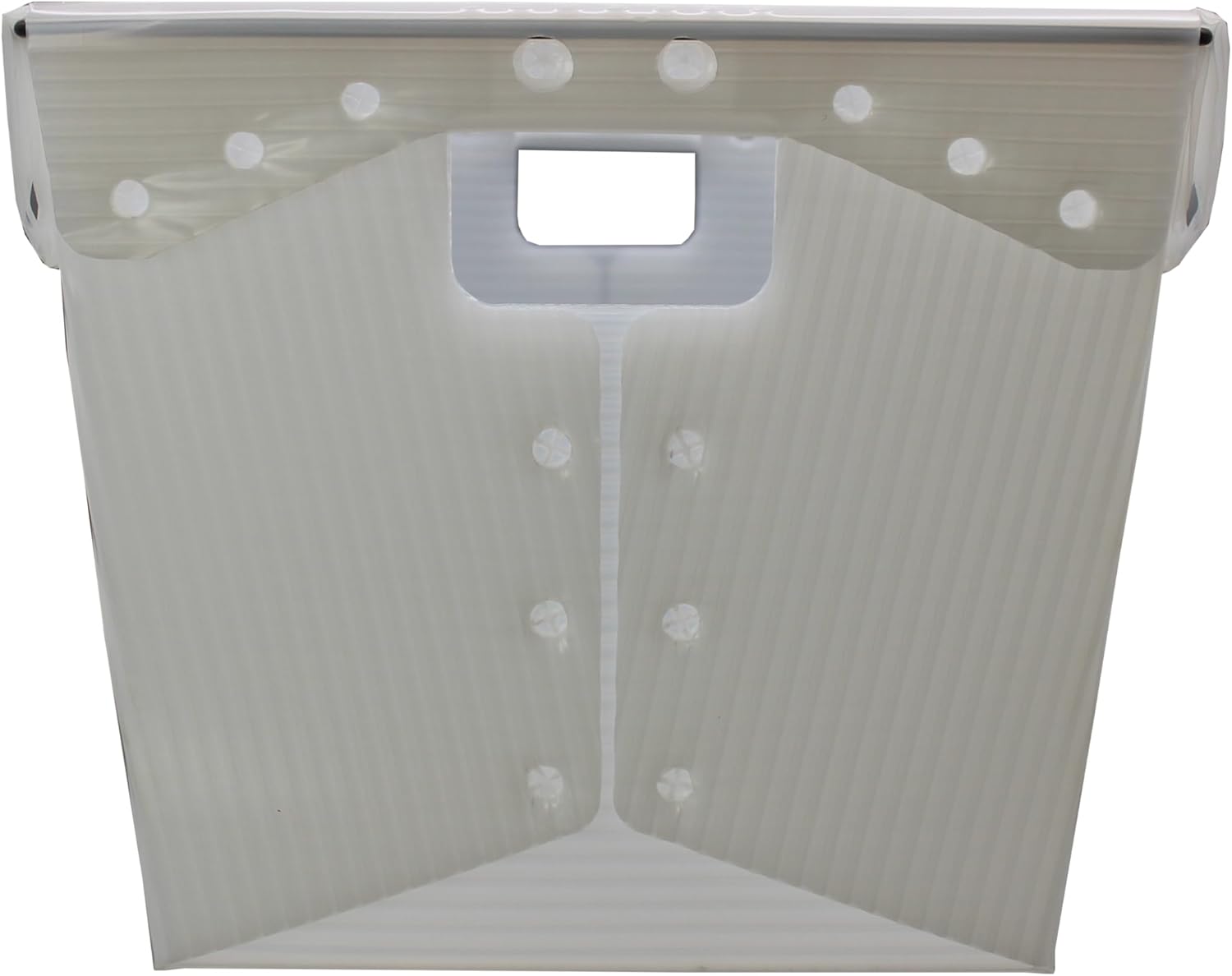 Flipside Products 18.25" x 13.25" x 11.6" Plastic Storage Postal Tote, Metal Reinforced Rim, Natural, Corrugated, Container Mail - 4 Pack - Translucent