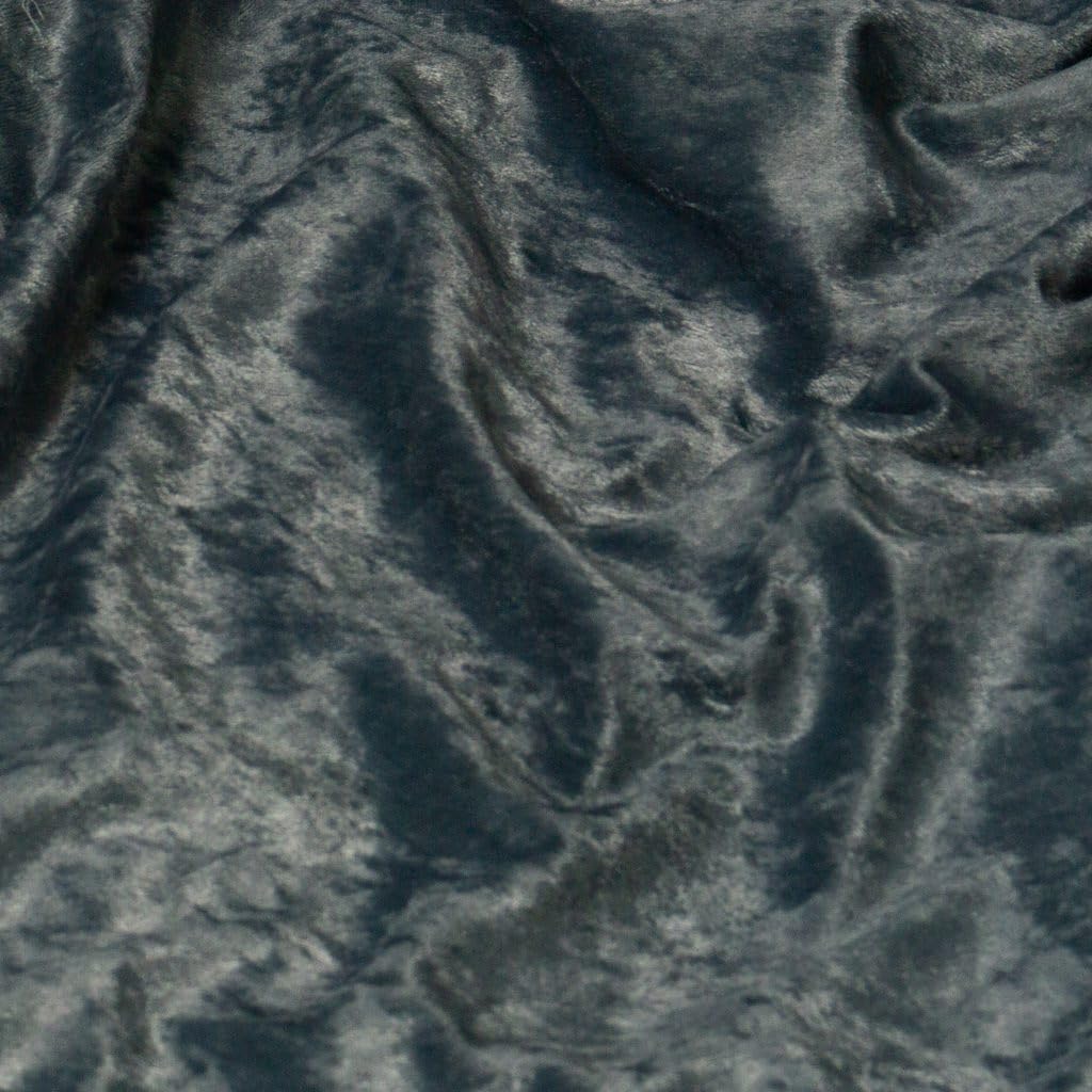 Crushed Velvet Fabric 59" Wide - Premium Velvet Material for Upholstery, Home Decor - Available in Gold, Black, Green, Blue, White, Red, Silver - Fabric by The Metre (Grey, 10m)