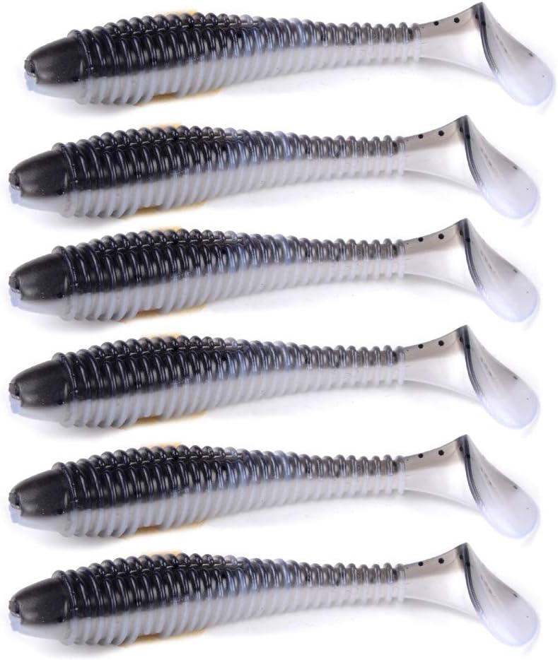 East Rain Tube Soft Bait with Long Tail for Fishing Lure Worm SwimBait for Any Fishing Rigs (PVC,1.18oz./7.1inch, Mulit-Colors Option,More Package)