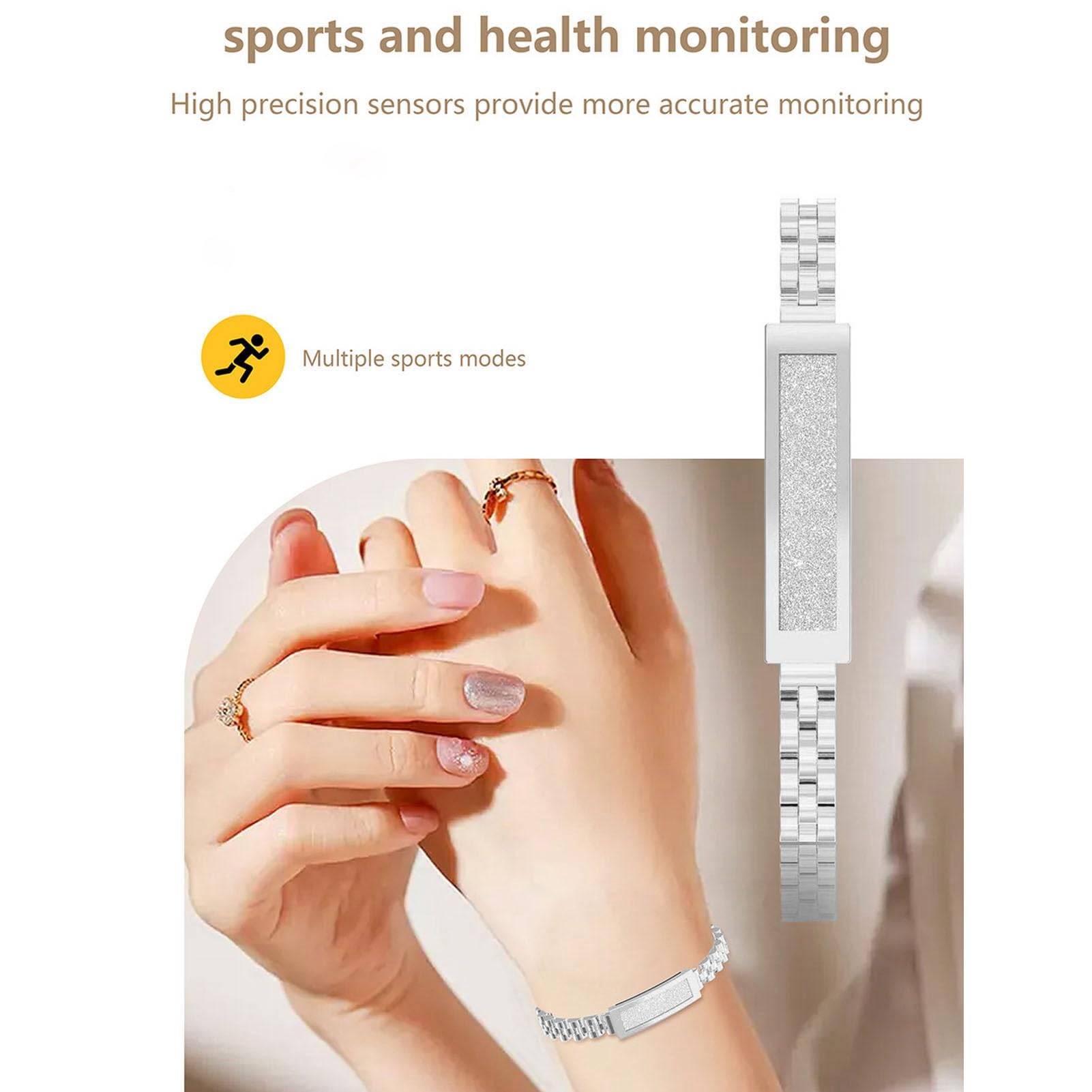 Pulsera Inteligente de Seguimiento de Actividad física, aleación de Zinc, Bluetooth, IP68, Resistente a la Lluvia, con Contador de Pasos para Seguimiento del sueño y el Deporte,