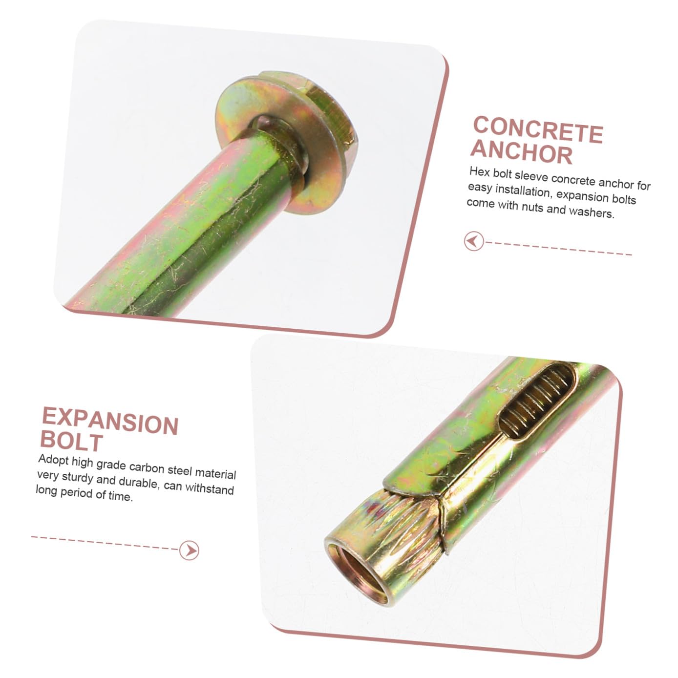 4Pcs Knurled Concrete Anchor Bolt Heavy Duty Carbon Steel Expansion Anchors for Secure Wall Installation Easy to Use with Electric Drill Reliable Performance