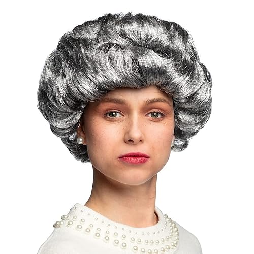 Boland 10103069 Adult Elizabeth Wig – Grey Curly Hair, One