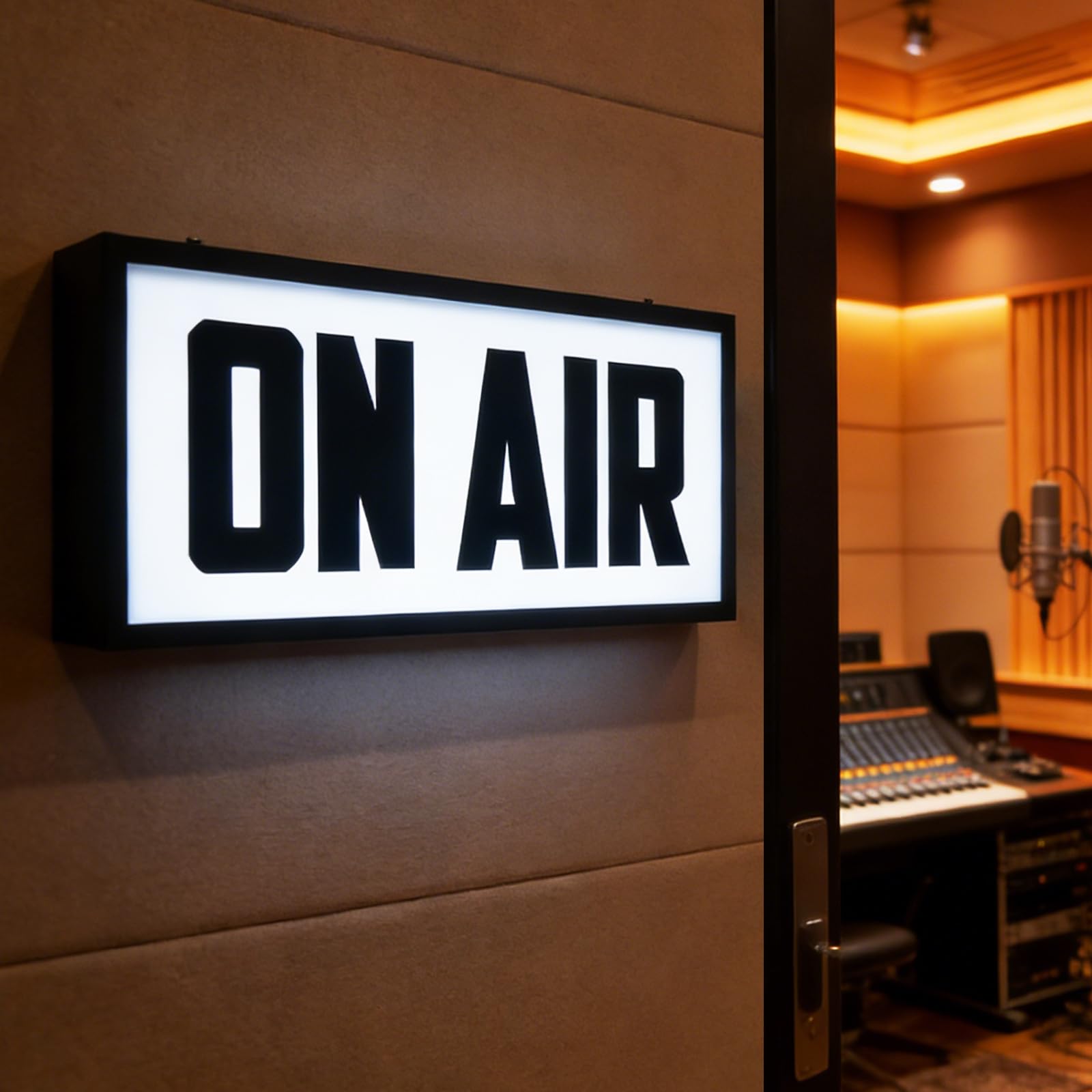 shulovehua ON AIR Light Box Sign ON AIR LED Indicator Light USB Powered Wall Mount or Tabletop Neon Sign for Recording Radio Bar Club Home Decoration Easy ON/Off Switch Button (11.81 * 5.91 * 1.97in)