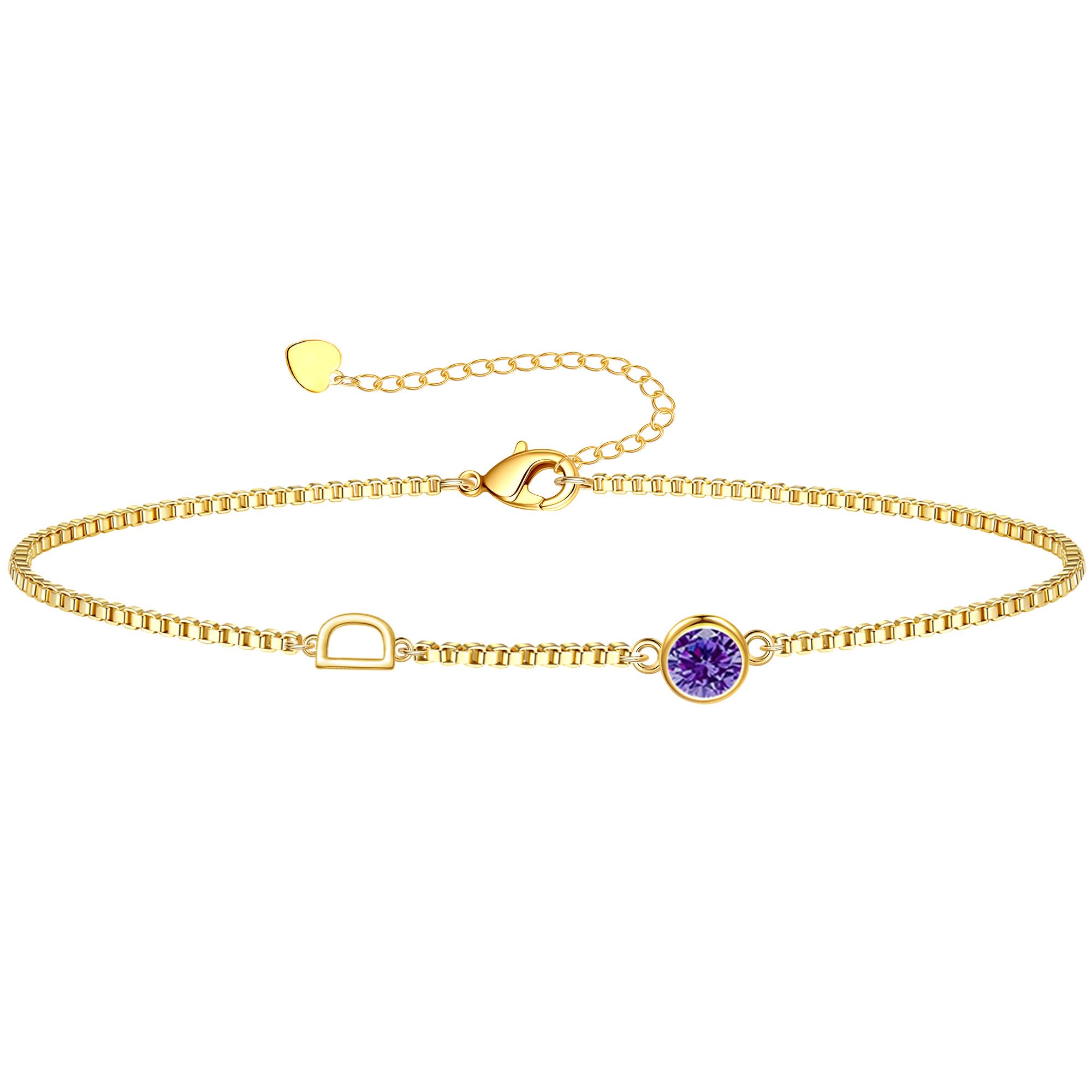 Birthstone Bracelets for Women, Initial Bracelet Teen Stocking Stuffers Birthday Gifts for Teen Girls Initial Bracelet Trendy Letter A-Z Dainty Bracelet 21st 30th Mom Birthday Gift Birthstone Jewelry