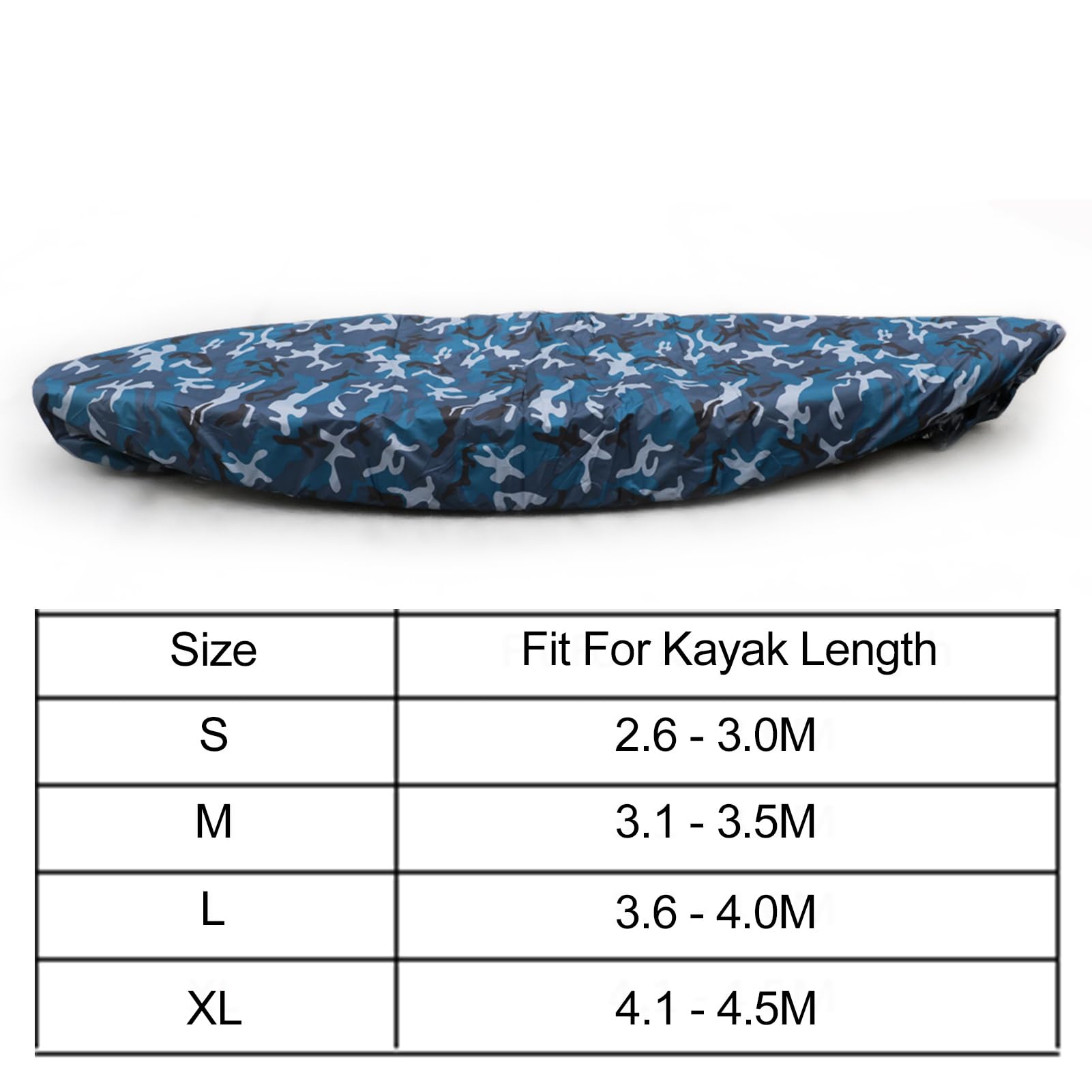 Doorslay Kayak Cover Waterproof UV Resistant Kayak Cover Outdoor Kayak Storage Dust Cover for Boat Kayak, Blue Camouflage, BC-S - Image 4