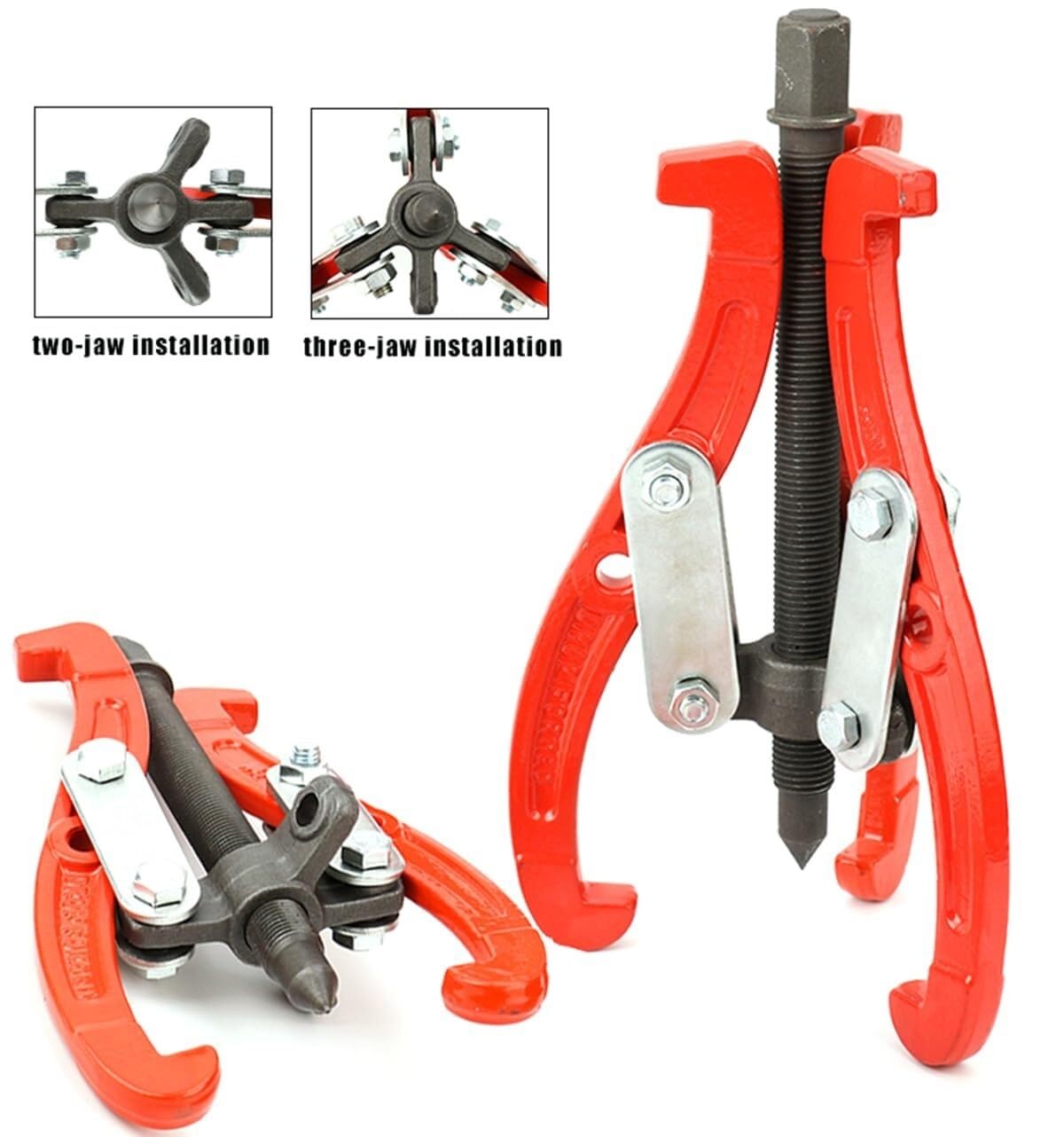 Hydrauliczny ściągacz zębaty, wysokowydajny ściągacz hydrauliczny 3 cale – trójszczękowe narzędzie do demontażu kół zębatych i łożysk, stal wysokowęglowa, pogrubione szczęki do ściągania riem