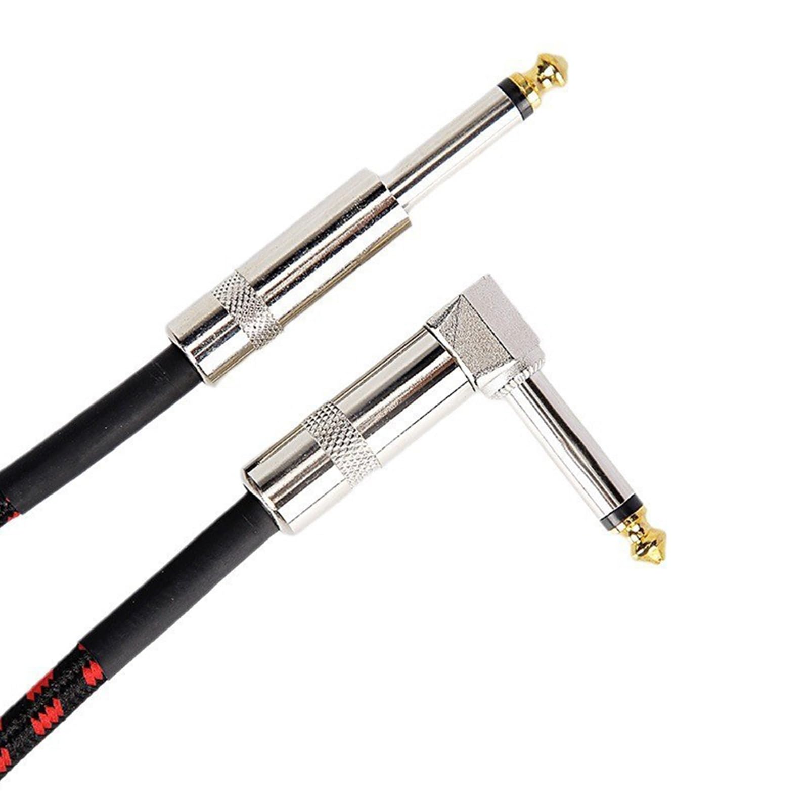 Câble d'instrument pour basse et guitare électrique équipé de connecteurs jack 6.35 mm durables