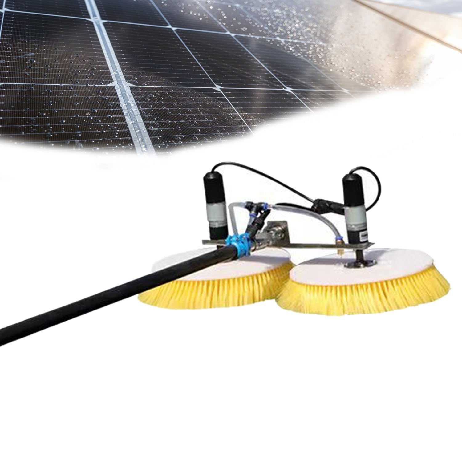 AYCDL Solar Panel Cleaning Kit with Adjustable Pole and Water Fed System, Electric Brush for Efficient Photovoltaic Maintenance,5.5m