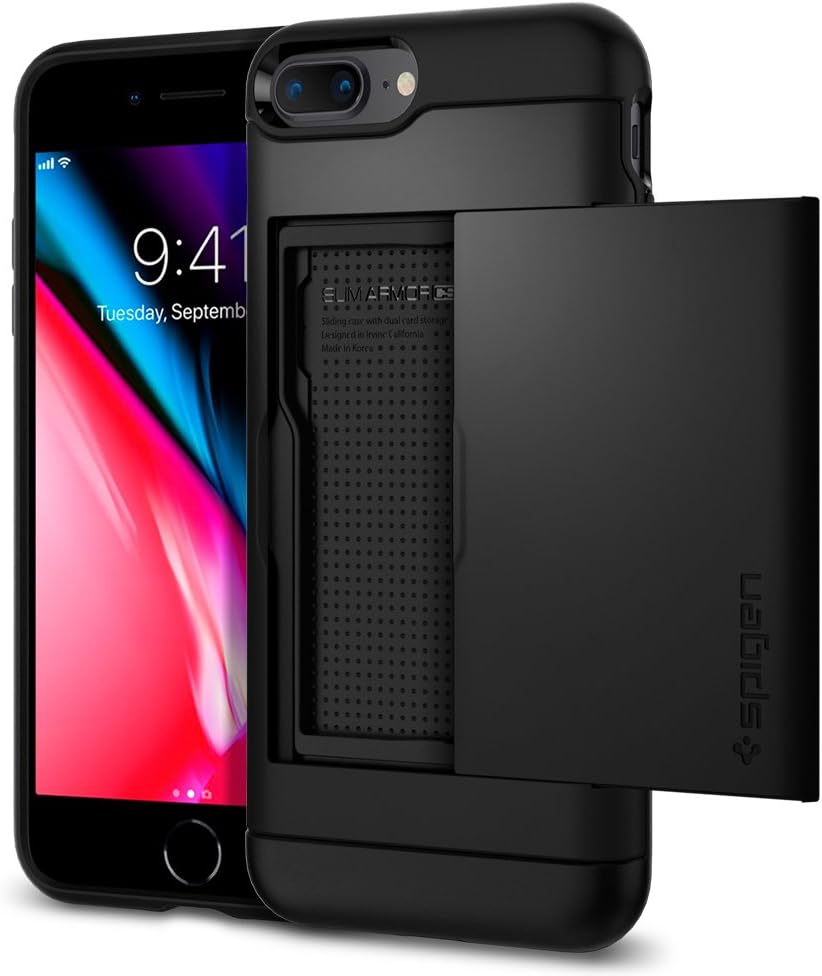 Spigen Slim Armor CS Designed for iPhone 8 Plus Case (2017) / Designed for iPhone 7 Plus Case (2016) - Black