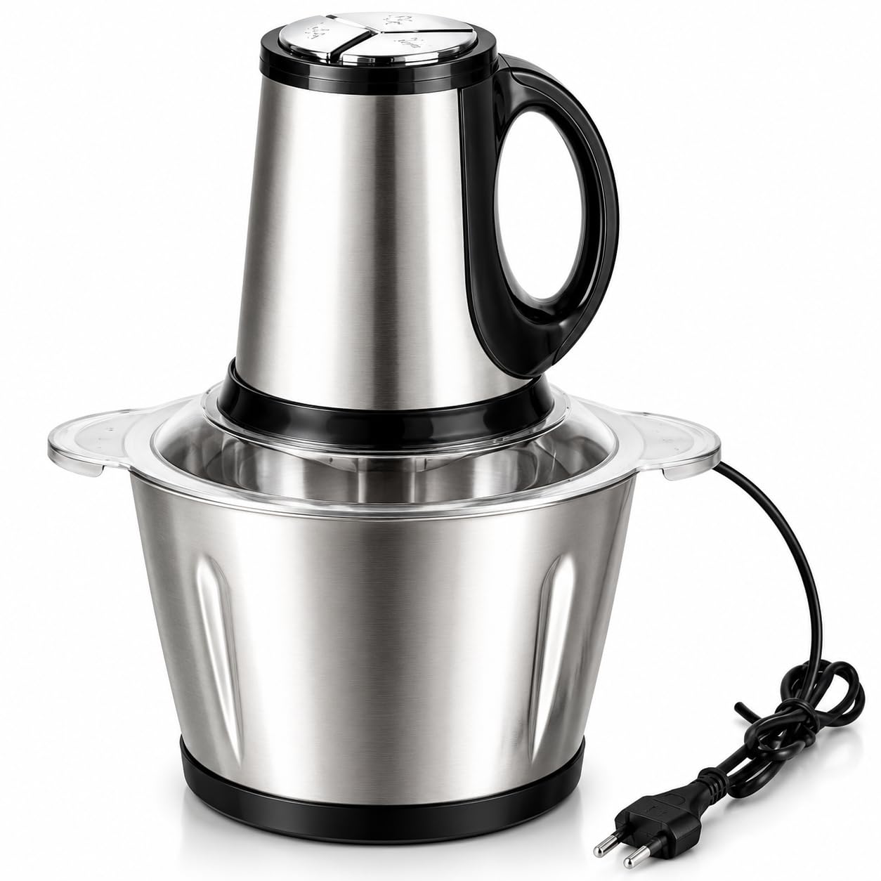 2L Electric Meat Grinder & Food Chopper with Handle, 250W Powerful Motor, Stainless Steel Bowl, 4 Sharp Blades, 3-Speed, Multipurpose Vegetable Chopper for Meat, Onion, Garlic, Nuts & Fruits for Home-image-41