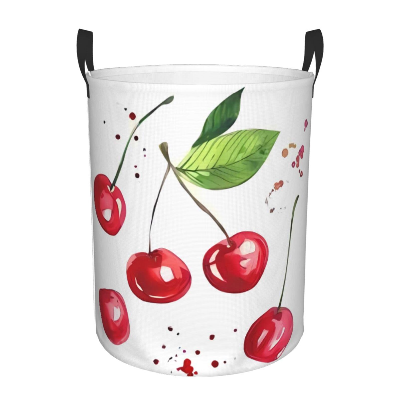 S Circular Hamper Cute little Cherry Print for Dirty Clothes