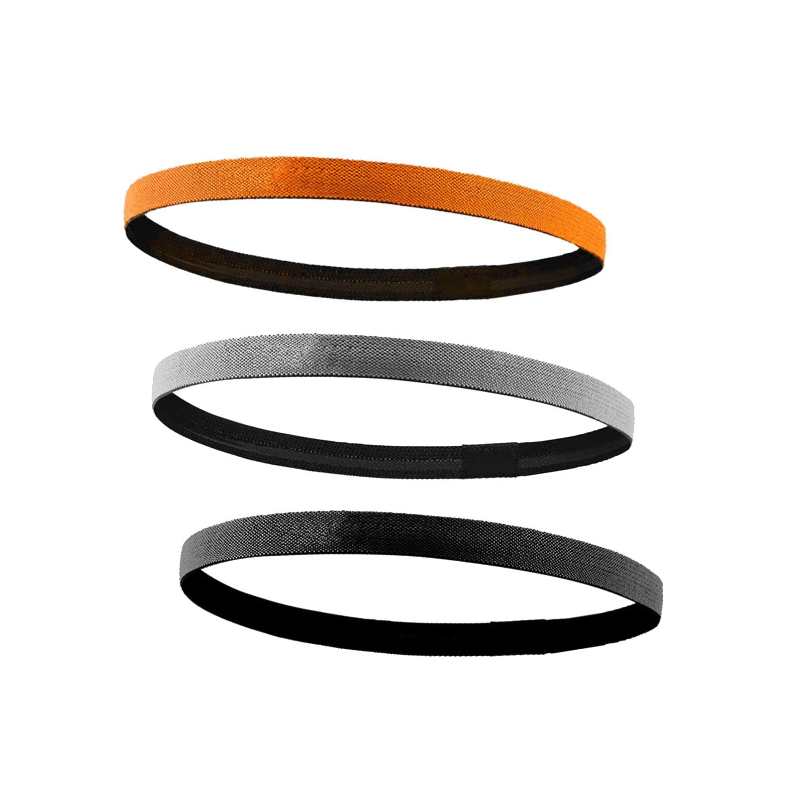 CALANDIS™ 3Pcs Elastic Sport Headbands Non Slip Hair Bands for Workout Football Soccer Black Orange Gray | Sweatbands | Clothing & Accessories | Fitness, Running & Yoga-image-38