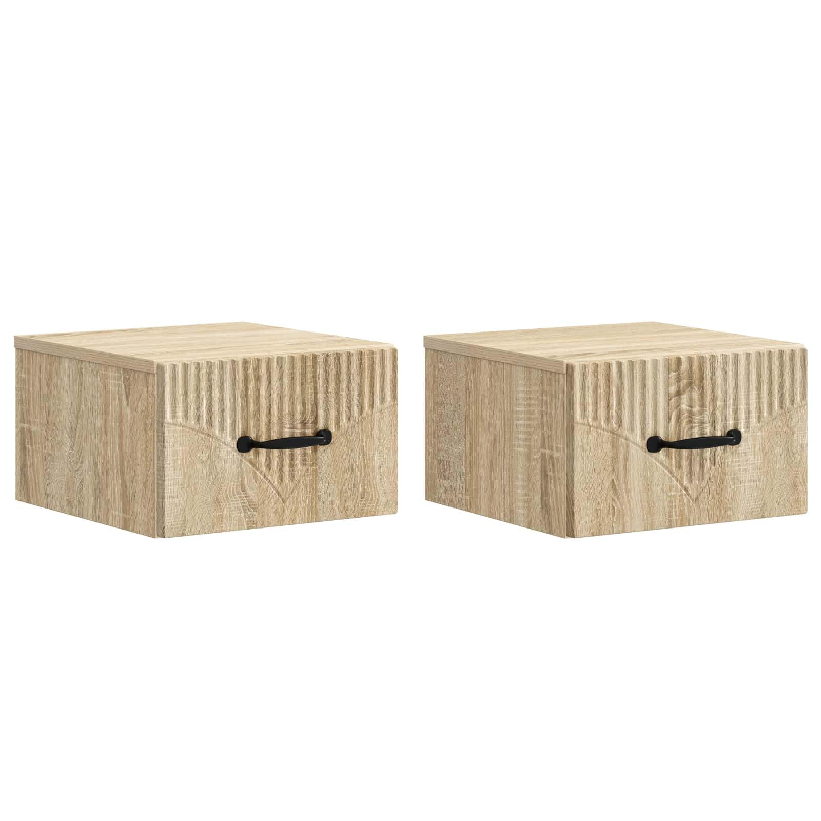 Table de chevet suspendue pour petite chambre lot de 2 en bois