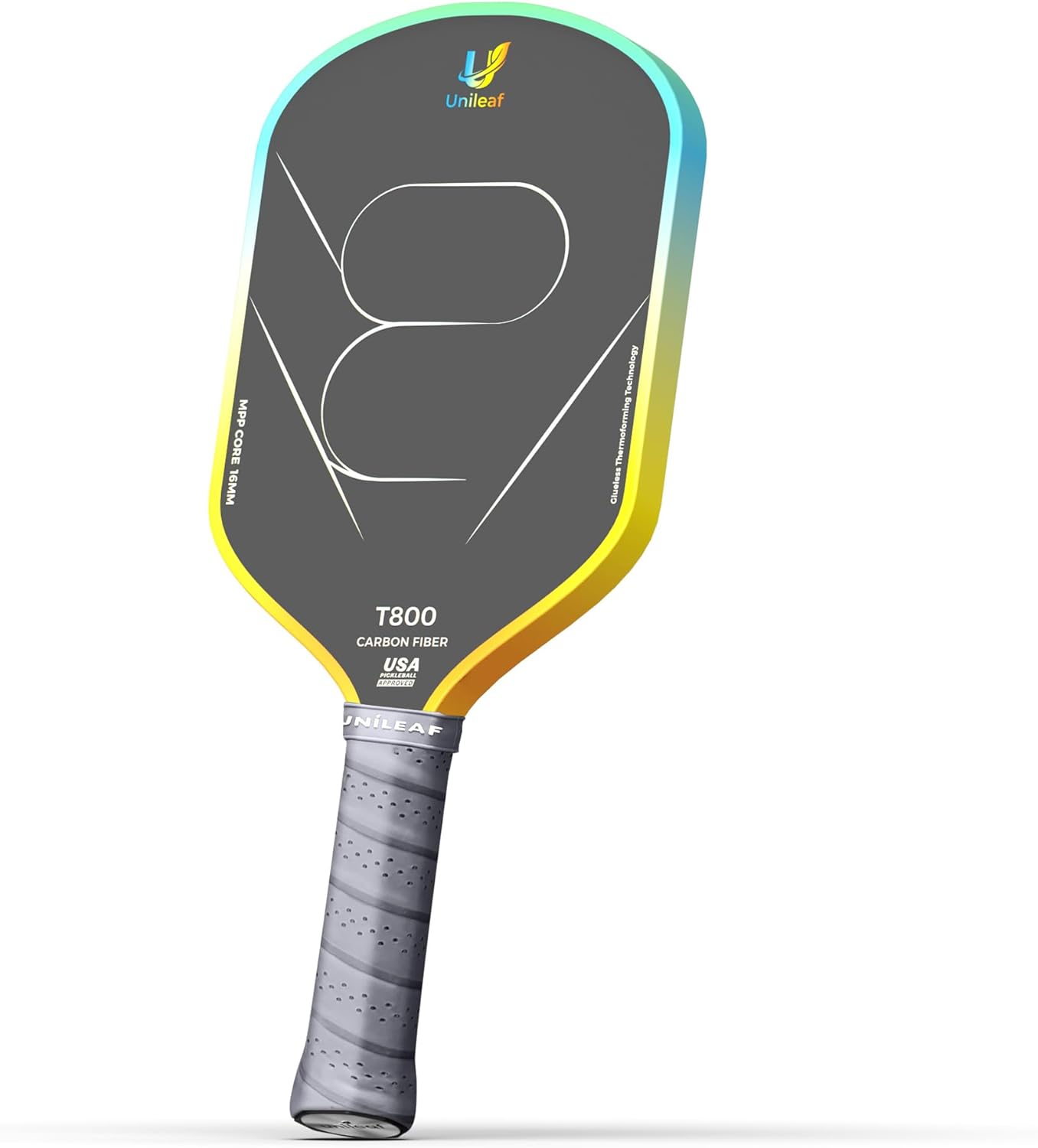 UNILEAF Pickleball Paddle, Power Gen 4 FullFoam Core Tech, T800 Raw Carbon Fiber, Increases Spin & Dwell, Oversized Sweet Spot, Integrated Thermoforming Technology, Ideal for Advanced Players