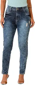 Calça Jeans Feminina Slim Cintura Alta com Lycra