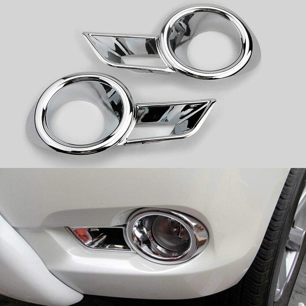 For Toyota Highlander 2008 2009 2010 ABS Chrome Front Bumper Fog Light Lamp Cover Trim