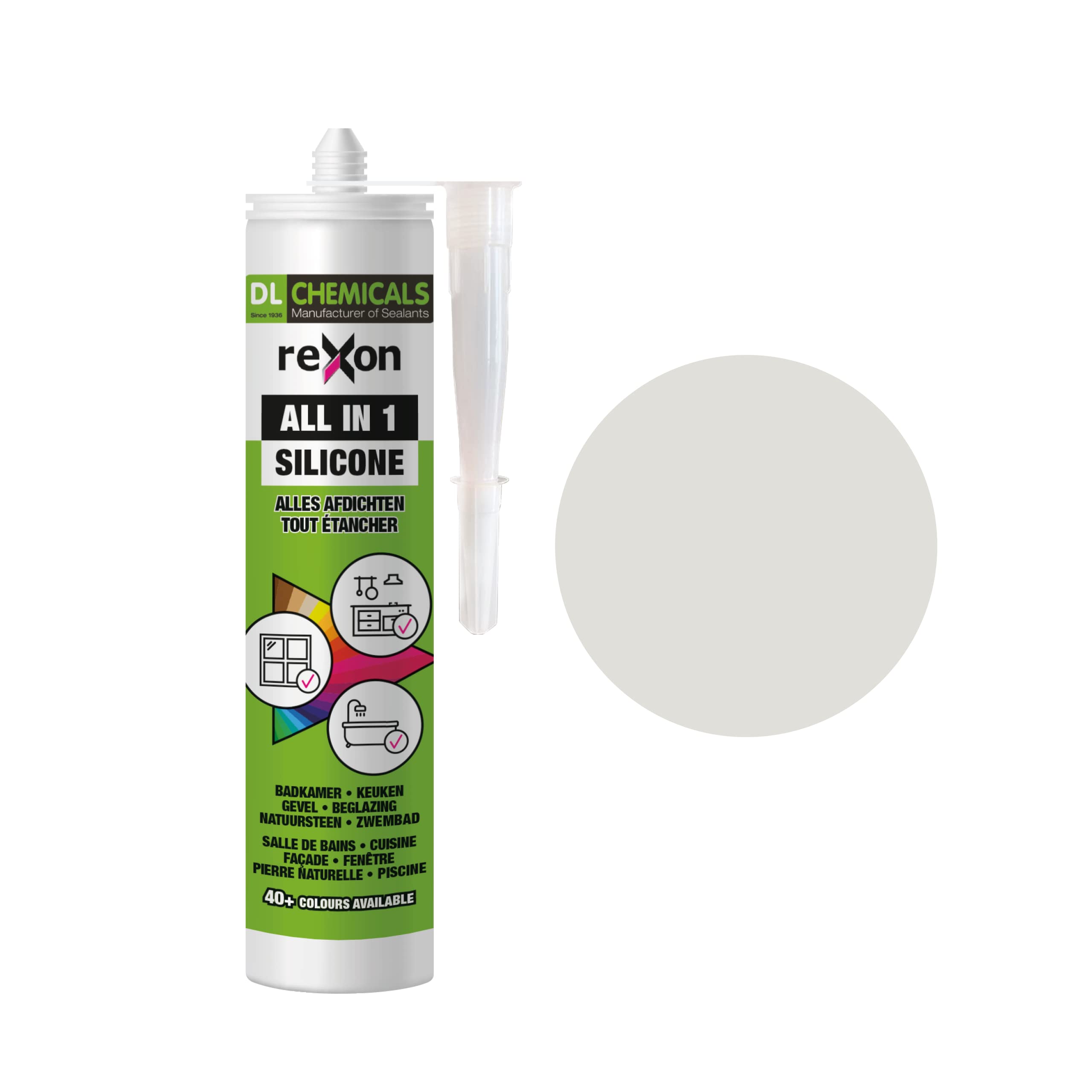 REXON® All in 1 Silicone Sealant - Light Grey Stainless Steel 290 ml — image 1