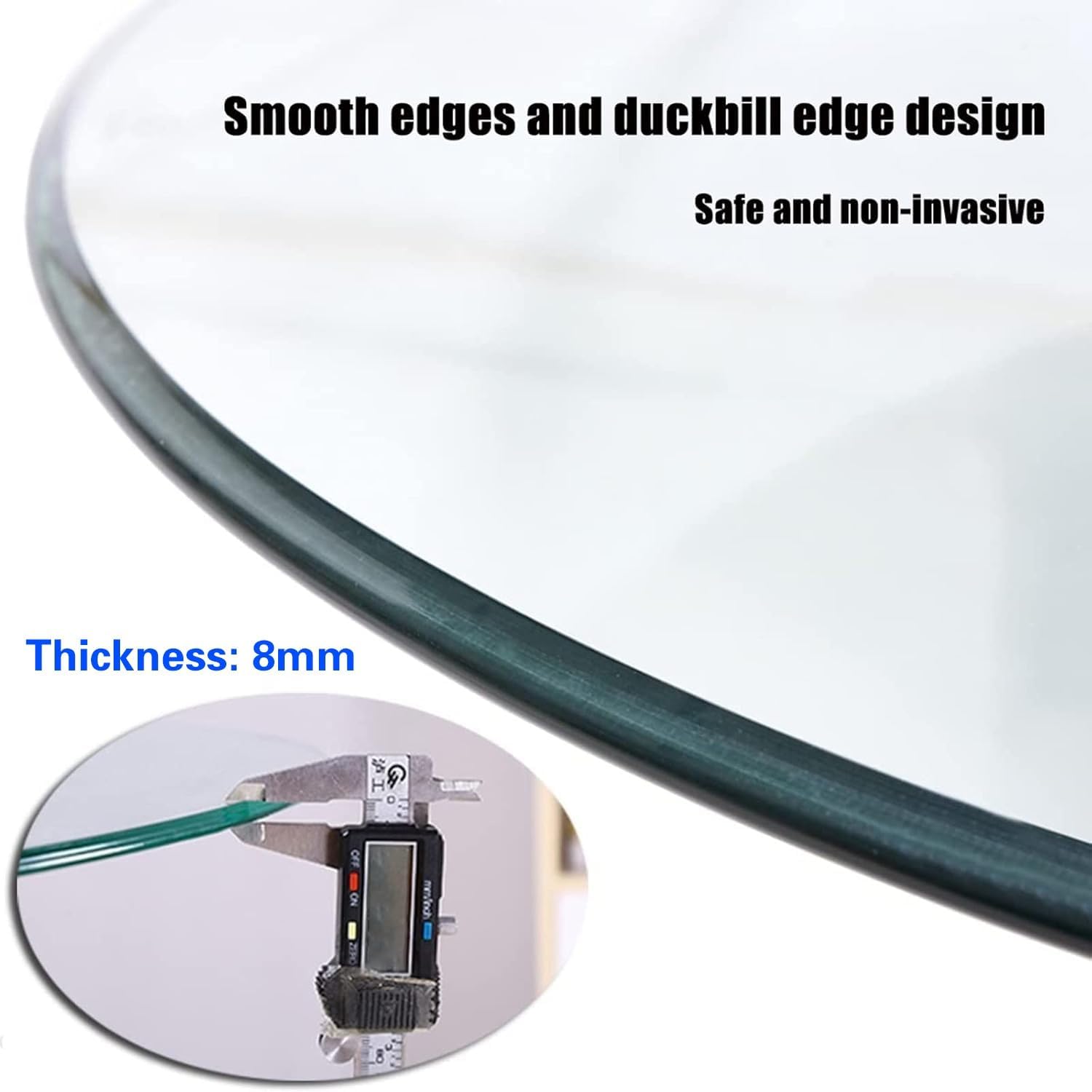 Round Glass Table Top 11in - 24in, Tempered Clear Glass 1/4" Thick Beveled Polished Edge, Replacement Top for Dining, Coffee, Office, Side Table(28cm/11in)