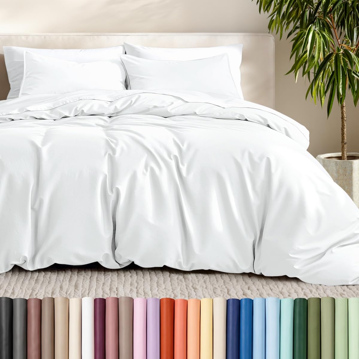 Photo 1 of Bare Home Duvet Cover Set Full White