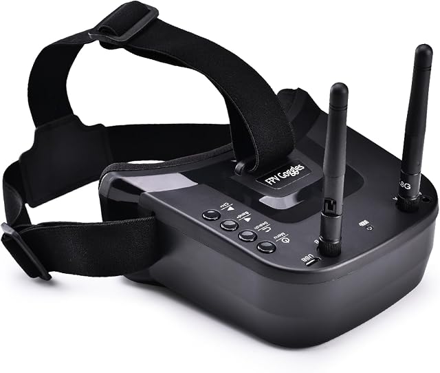 5.8G FPV Des lunettes avec des antennes: 3 Écran de pouce 5.8G 40CH Construisez dans le casque vidéo de batterie pour Analog FPV caméra et émetteur FPV Drone RC Avion de voiture RC Loisirs par Speedybee