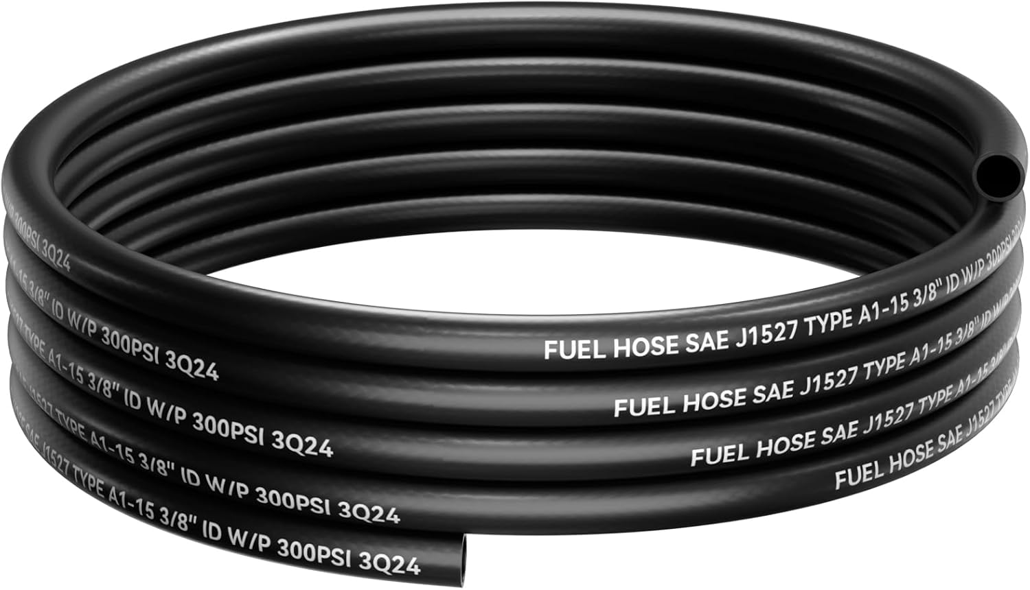POHIR 25FT 3/8'' Marine Fuel Line Hose SAE J1527 Type A1-15, Feed Line Rubber Standard for Ships and Marine Equipment (3/8'', 25 FT)