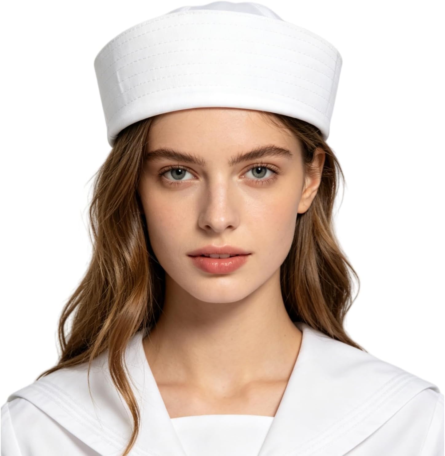 JIAHG 2pcs White Sailor Hats Navy Captain Hat Yacht Cap for Halloween Costume Career Day Cosplay Dress Up Party