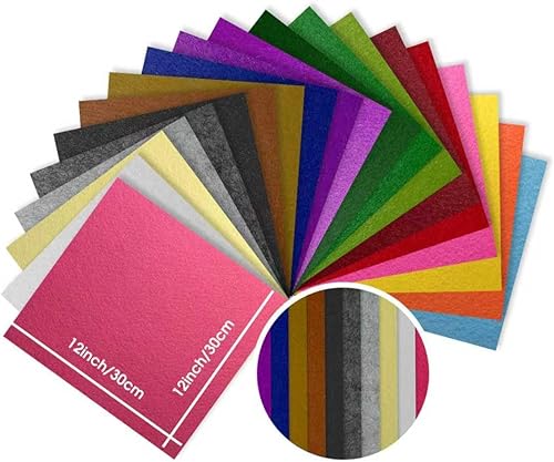 Miniatura 4 de YHOLSDAS Hojas de tela de fieltro de 12 x 12 pulgadas para manualidades, hojas de tela de fieltro cuadradas, 0.039 in de grosor, papel de fieltro