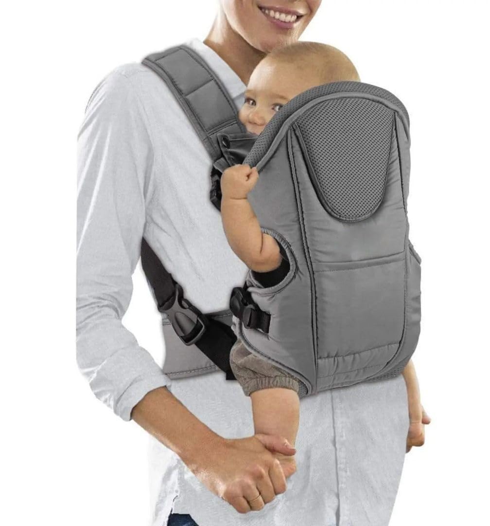 BABIES BLOOM Baby Carrier Bag for 0 to 18 Months Baby Carrier Cum Kangaroo Bag Lightweight & Travel Friendly Front and Back Carrier Position Padded Neck & Shoulder Support (Black)-image-44