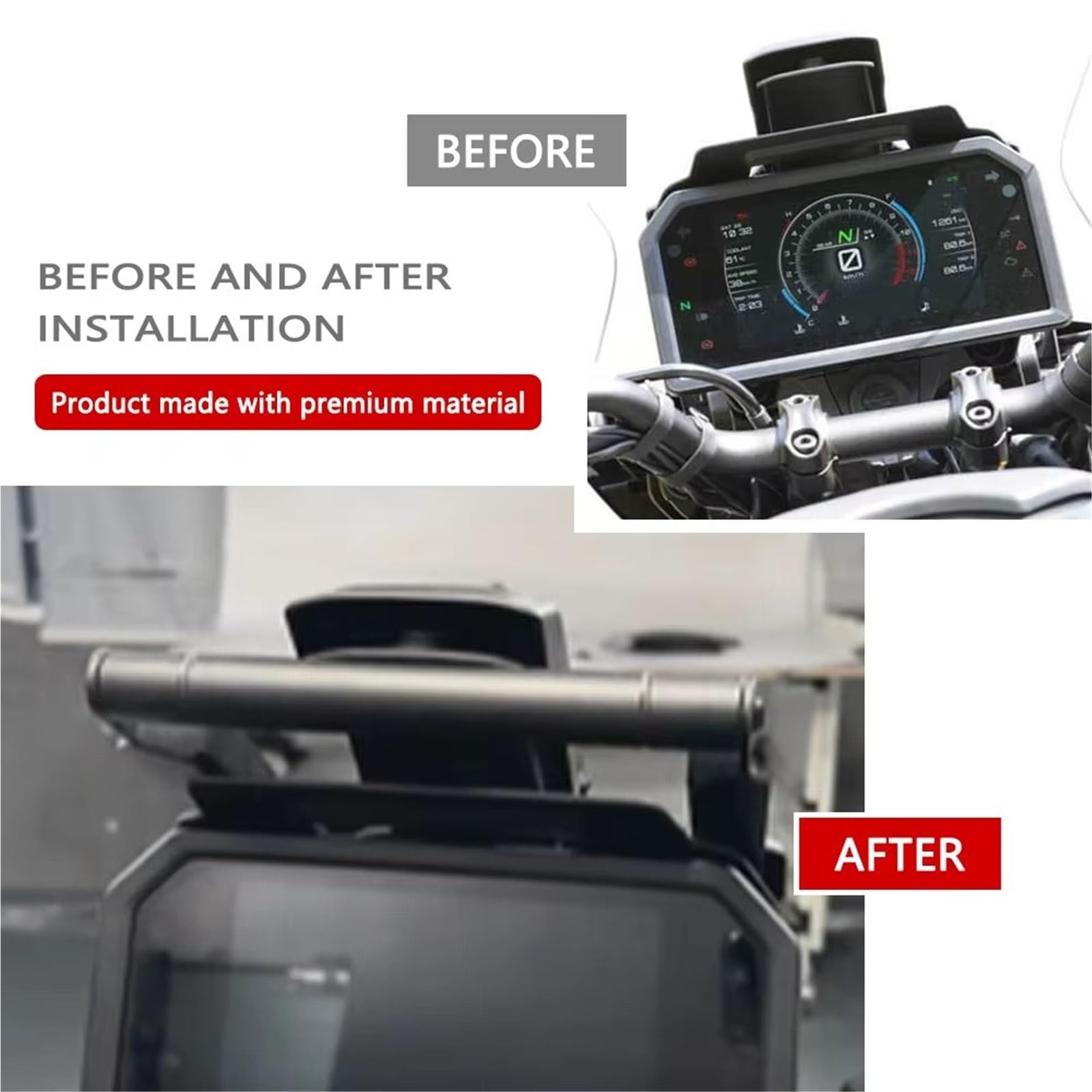 Moto GPS Staffa Navigazione Per Tracer 9 GT + 2023-2024 Per Tracer 9 GT + Per Plus 2023-2024 Moto Estensione Del Telefono Piastra Di Navigazione GPS Staffa Supporto Per Navigatore GPS Per Moto