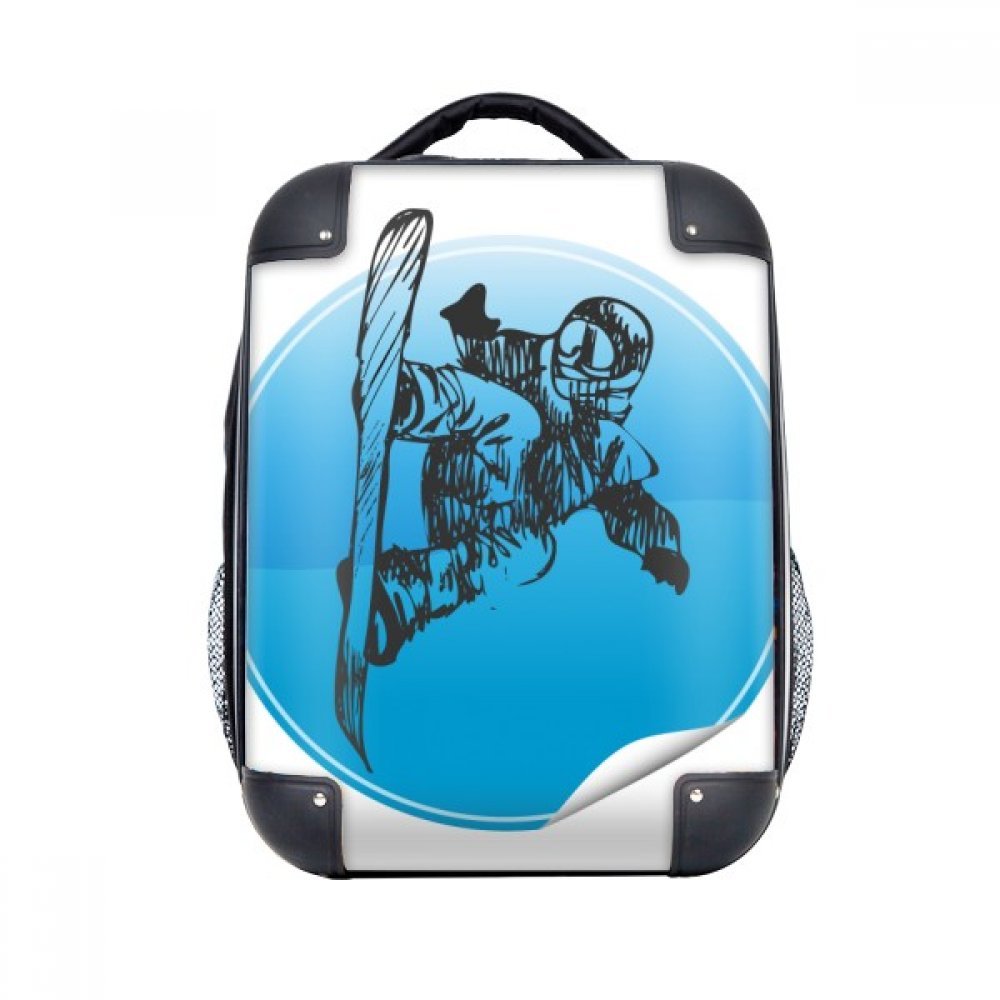 DIYthinker Wintersport Skier und Skistöcke Muster-harter Fall Schulter Kind-Rucksack-Geschenk 15"