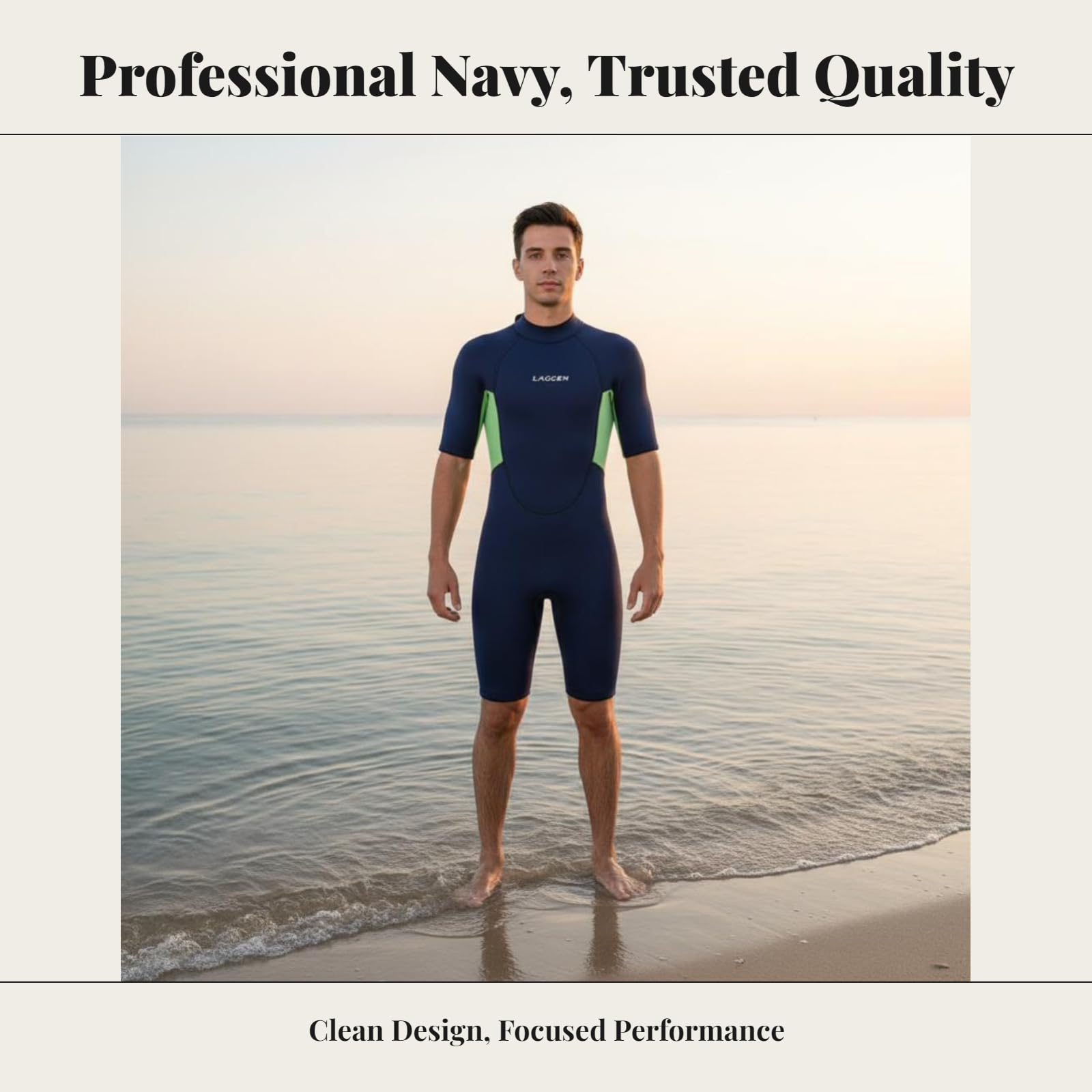 Muta Uomo Neoprene Monopezzo Muta Subacquea Triathlon Nuoto Acque Libere Allenamento 3mm Calda E Comoda Manica Corta Struttura a Basso Attrito