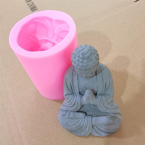 Miniatura 2 de Moldes de vela de Buda de gran tamaño para decoración de resina de hormigón Moldes de manualidades 3D molde de silicona para cera de vela, epoxi