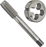 Vista 7 de 7/16 "-14 UNC HSS Tap And Die Set, 7/16 x 14 UNC Macho de rosca de máquina y rosca redonda Die mano derecha