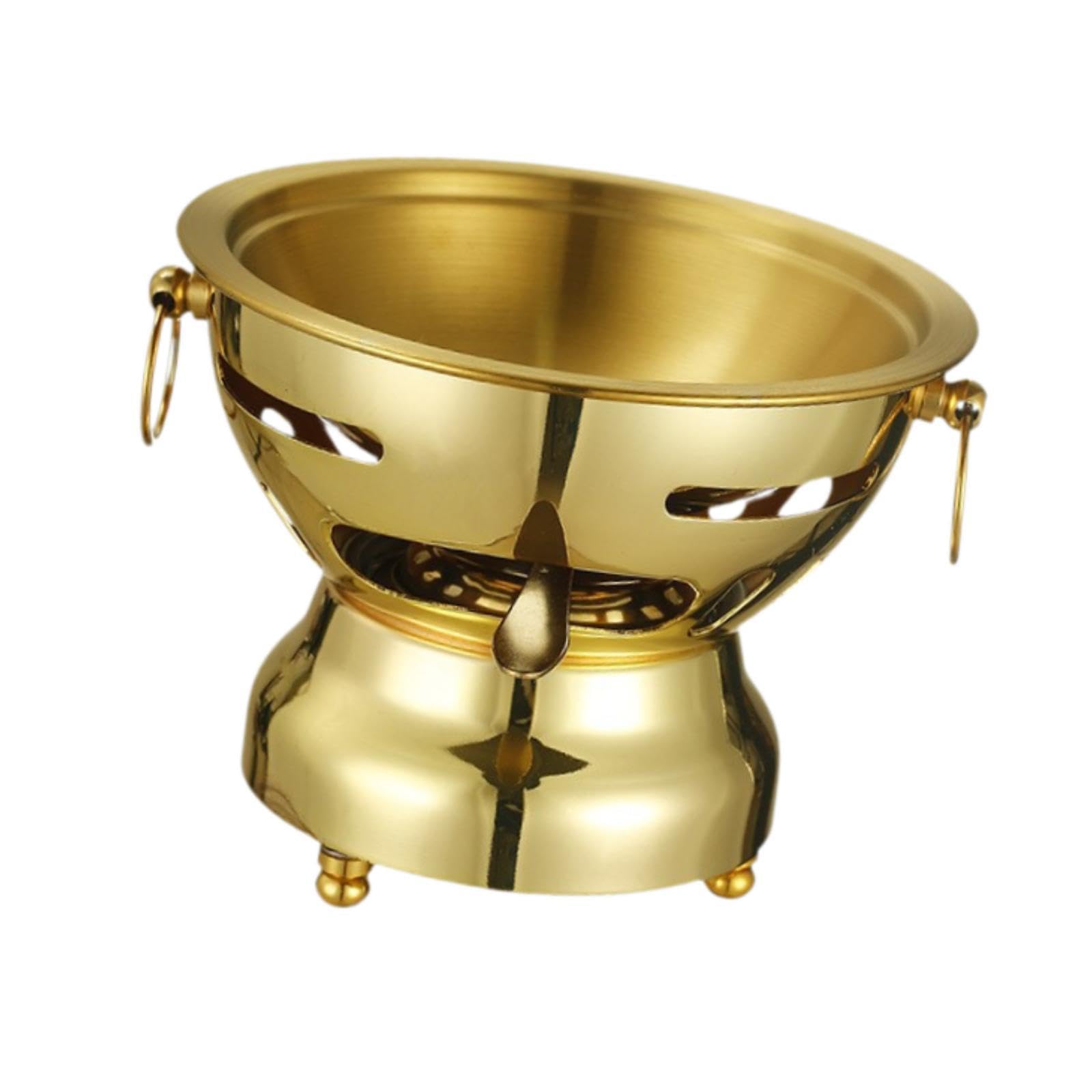 Réchaud de camping robuste en acier inoxydable or avec pot de cuisson