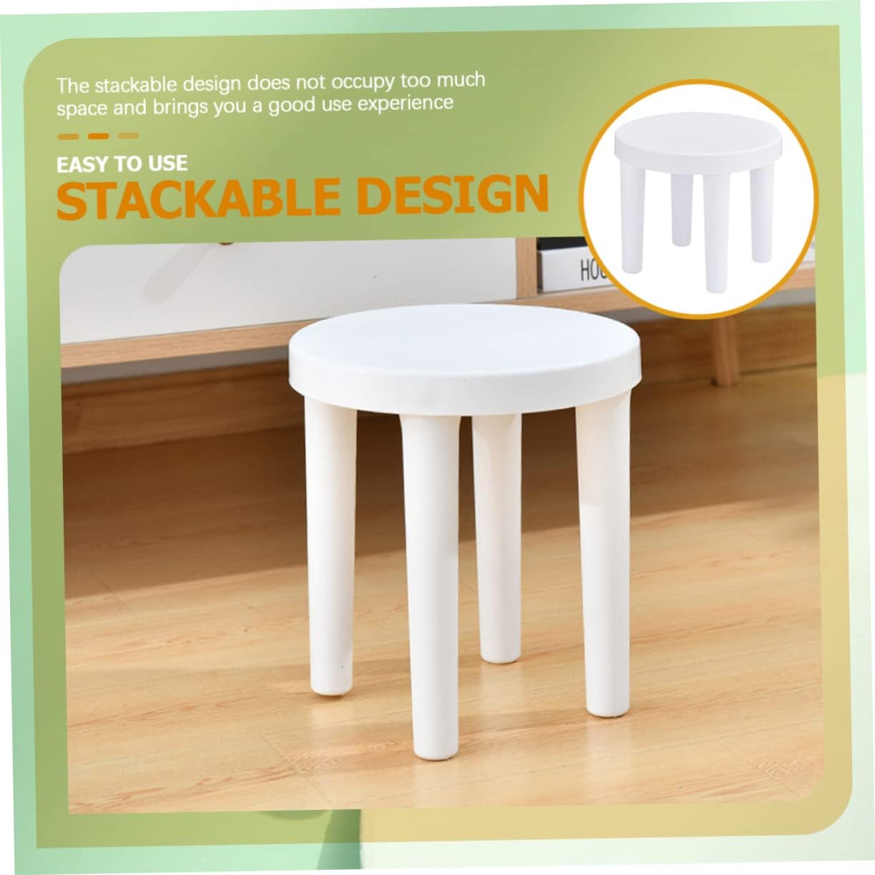 VALICLUD Non Slip Stool Small Bathroom Footstool Lightweight Stackable Sitting Step Stool for Boys Thickened Japanese Style Round Seat