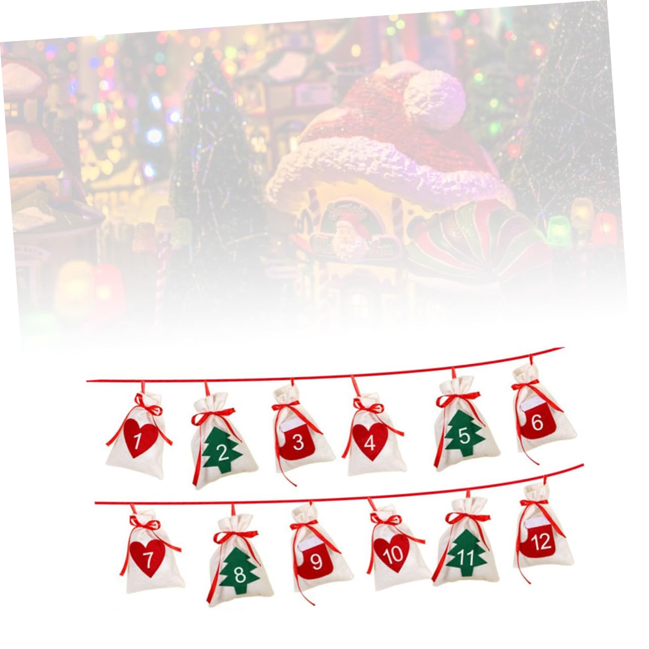 MAGICLULU 3 Set Calendario Ghirlanda Di Natale Appesa Calendario Dellavvento Capodanno Borsa Decorazione Per Feste Di Natale Giocattoli Ragazzi E Ragazze Presente 12 Pezzi * 3