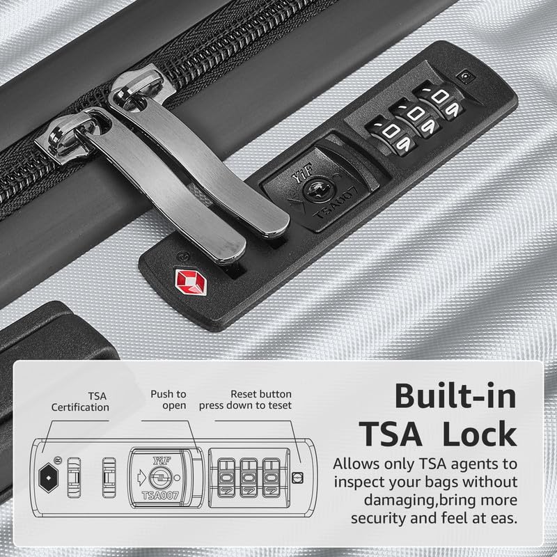 Tolino-Premium-Carry-on-Luggage-Airline-Approved-Spinner-Wheels-TSA-Lock-Hard-Shell-Suitcase-with-Metal-Corner-Perfect-Travel-Companion-for-Adults-Silver-S20inCarry-on
