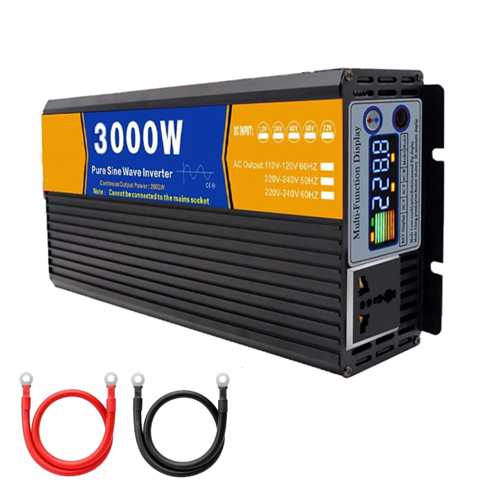 3000W Pure Sine Wave Inverter, DC Input 12V-72V AC Output 110V220V