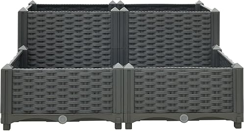 Miniatura 57 de Cama elevada, cama de jardín, maceta rectangular, jardinera de jardín, camas de jardín elevadas al aire libre, maceta de jardín de hierbas al aire