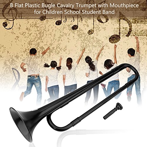 Dilwe Bugle Trumpet, B Flat Plastic Bugle Cavalry Trumpet With Mouthpiece For Children School Student Band(Black) #TOP3