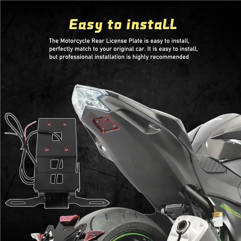 Portatarga Portatarga moto LED Tail Tidy Accessori nero per Z1000SX 2020 2021 2022 Z1000 SX